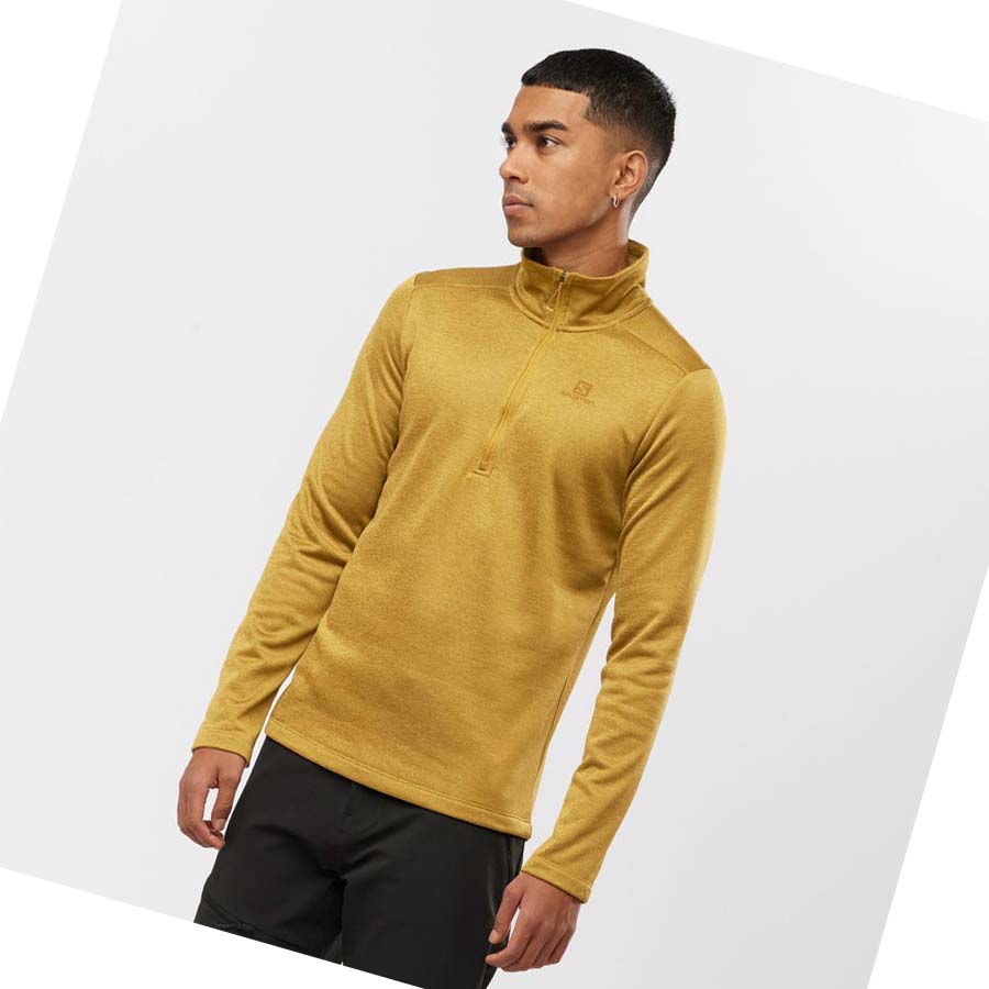 Salomon ESSENTIAL LIGHTWARM SEAMLESS Erkek Kapüşonlu Sweatshirt Sarı | TR 3205DFM